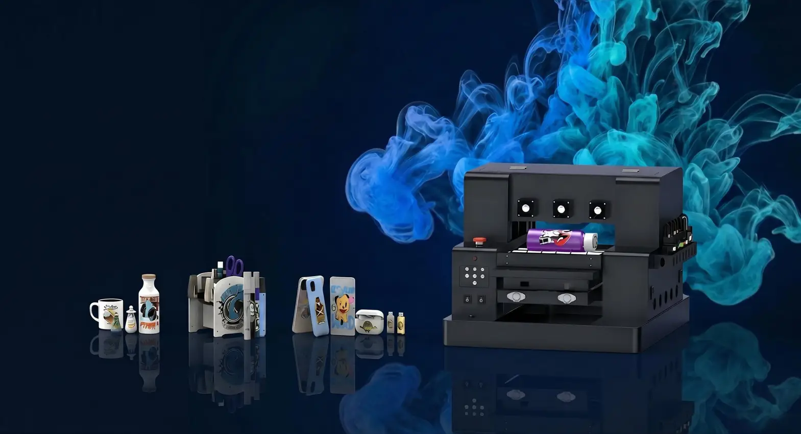 Factory direct UV flatbed and cylinder printer for phone cases, bottles, acrylic, and promotional products