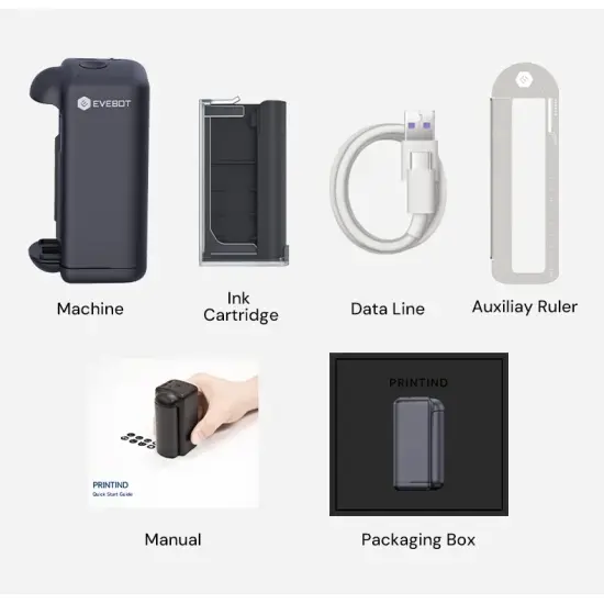 PrintInd Ultra Portable Handheld Inkjet Printer