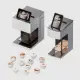 High-speed coffee printer printing intricate self-serving drink designs with FDA-certified food-grade ink.