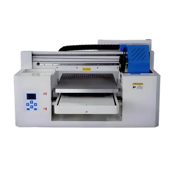 Industrial dual head UV printer printing vibrant embossed and metallic effects