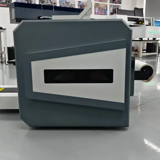 Industrial A3 UV flatbed printer with Epson i3200 printhead printing custom design on acrylic sheets