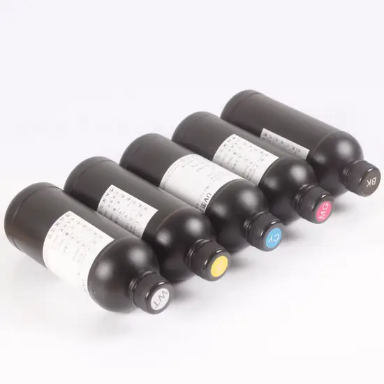 High-quality LED UV Ink curing instantly under LED UV light for industrial printing on various substrates.