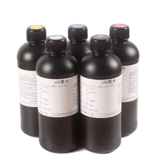 High-quality LED UV Ink curing instantly under LED UV light for industrial printing on various substrates.