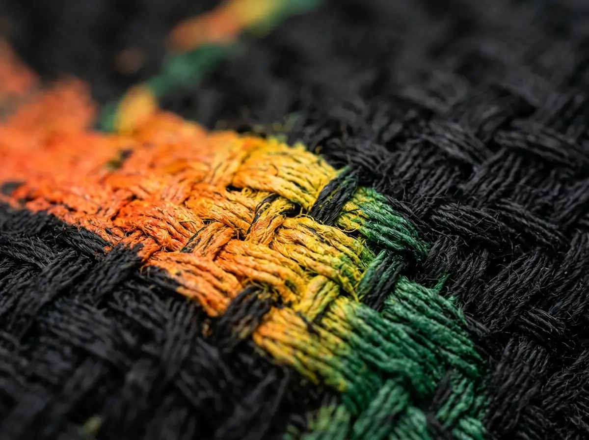 Macro shot of DTG ink on cotton fabric fibers