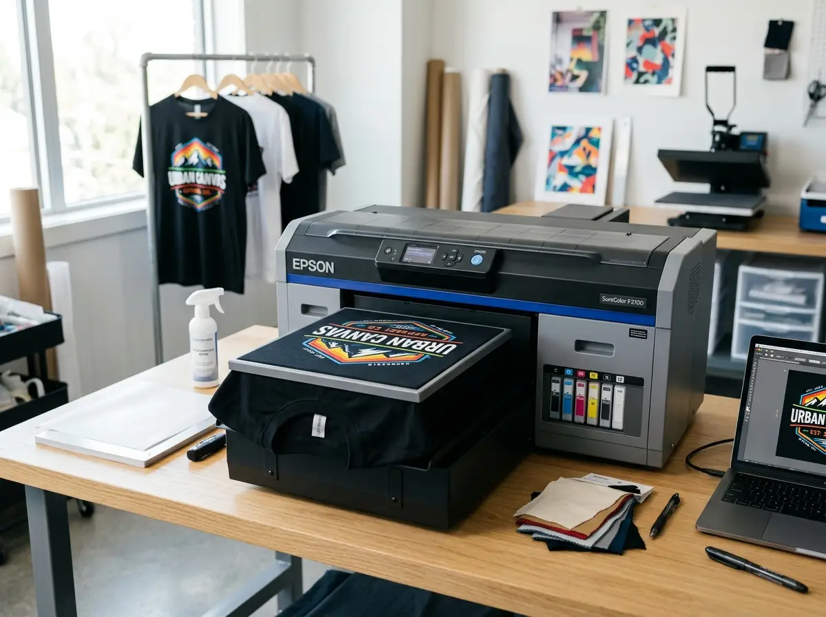 GNFEI Commercial A3 DTG Printer on workbench