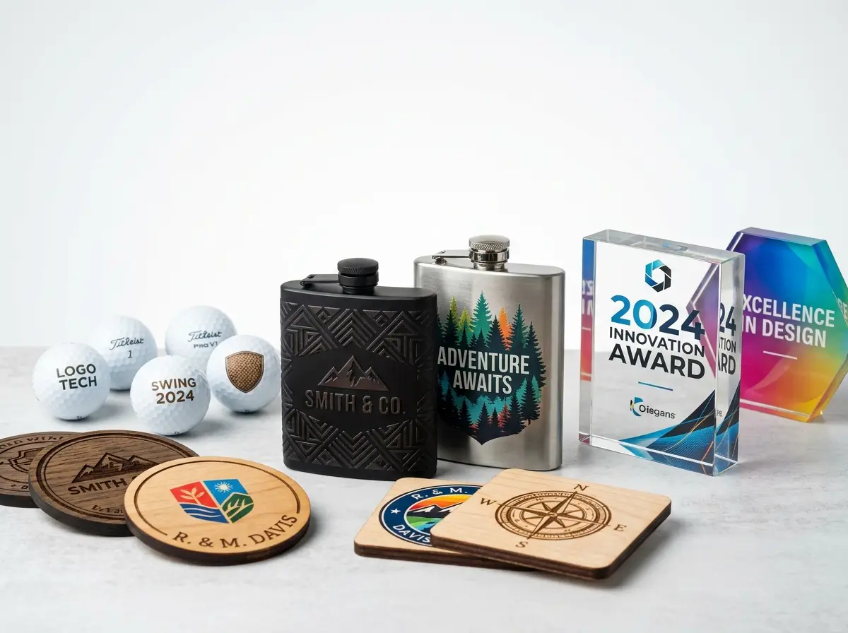 Showcase of premium custom products printed using a UV flatbed printer