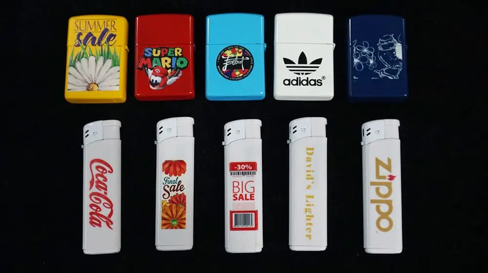 UV DTF sticker samples with vibrant colors and glossy varnish