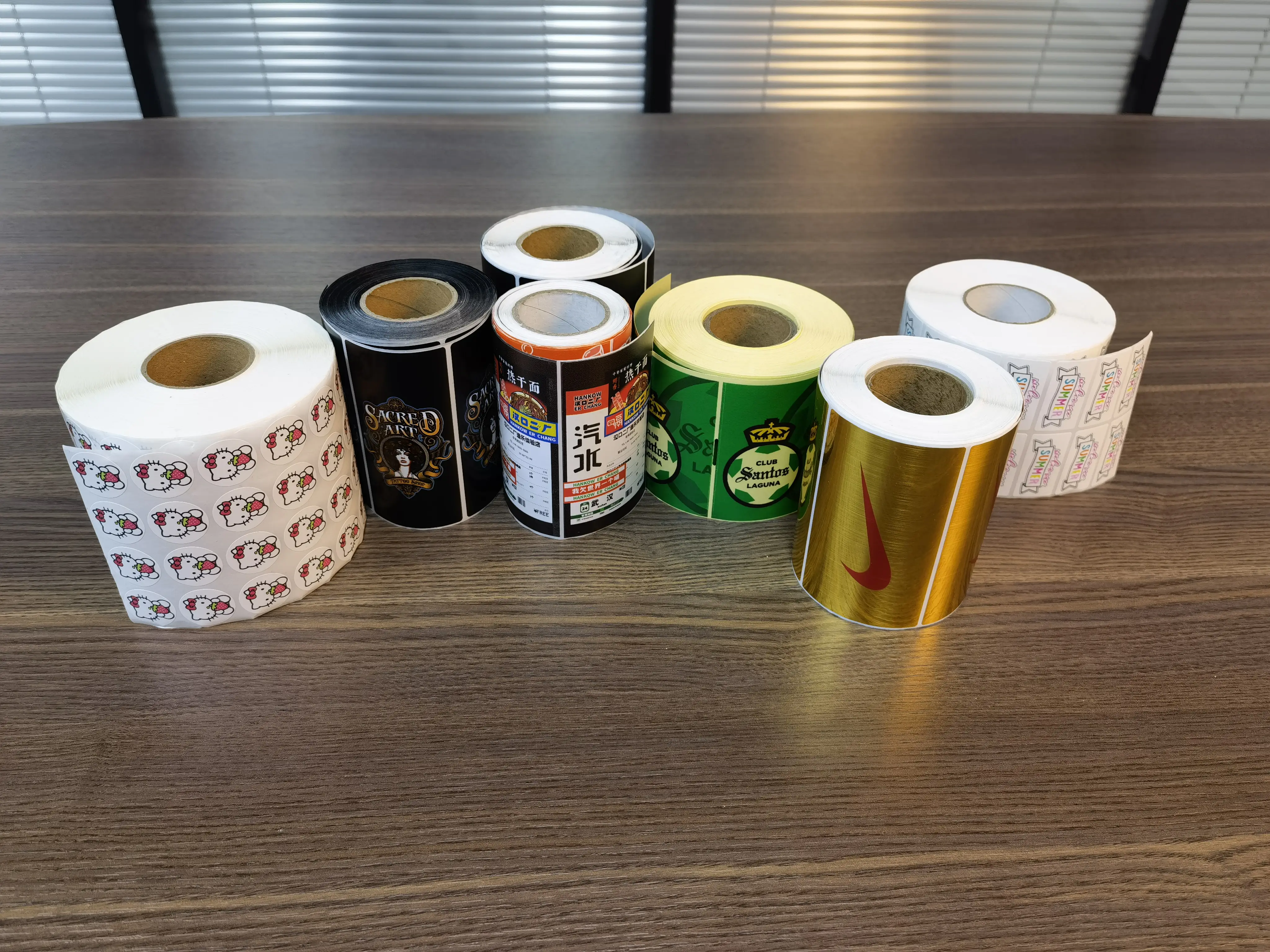 GNFEI F60VF A3 UV DTF label printer machine producing waterproof crystal sticker labels with varnish finish