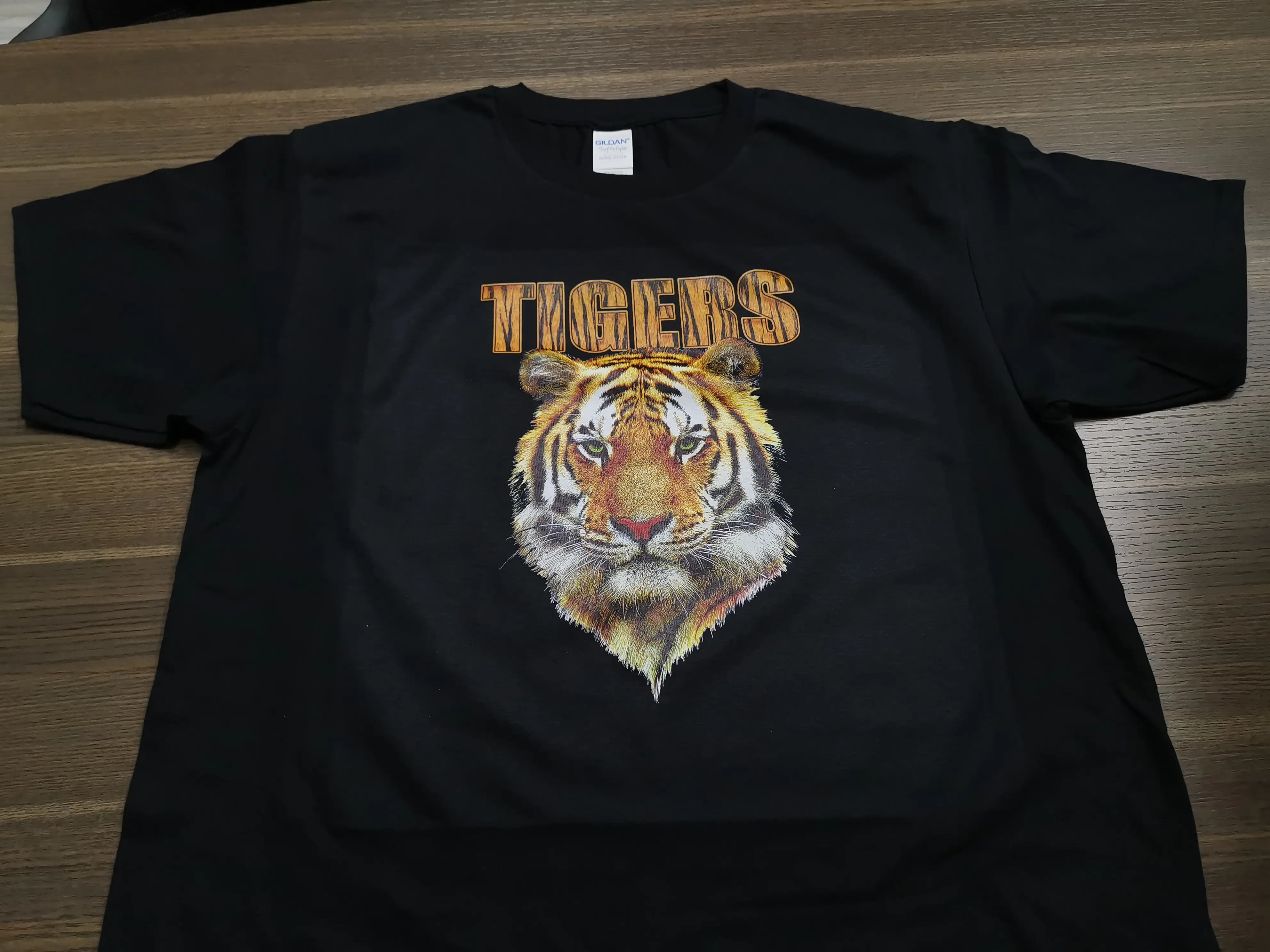 DTG print sample — full-color photo-quality print on cotton t-shirt