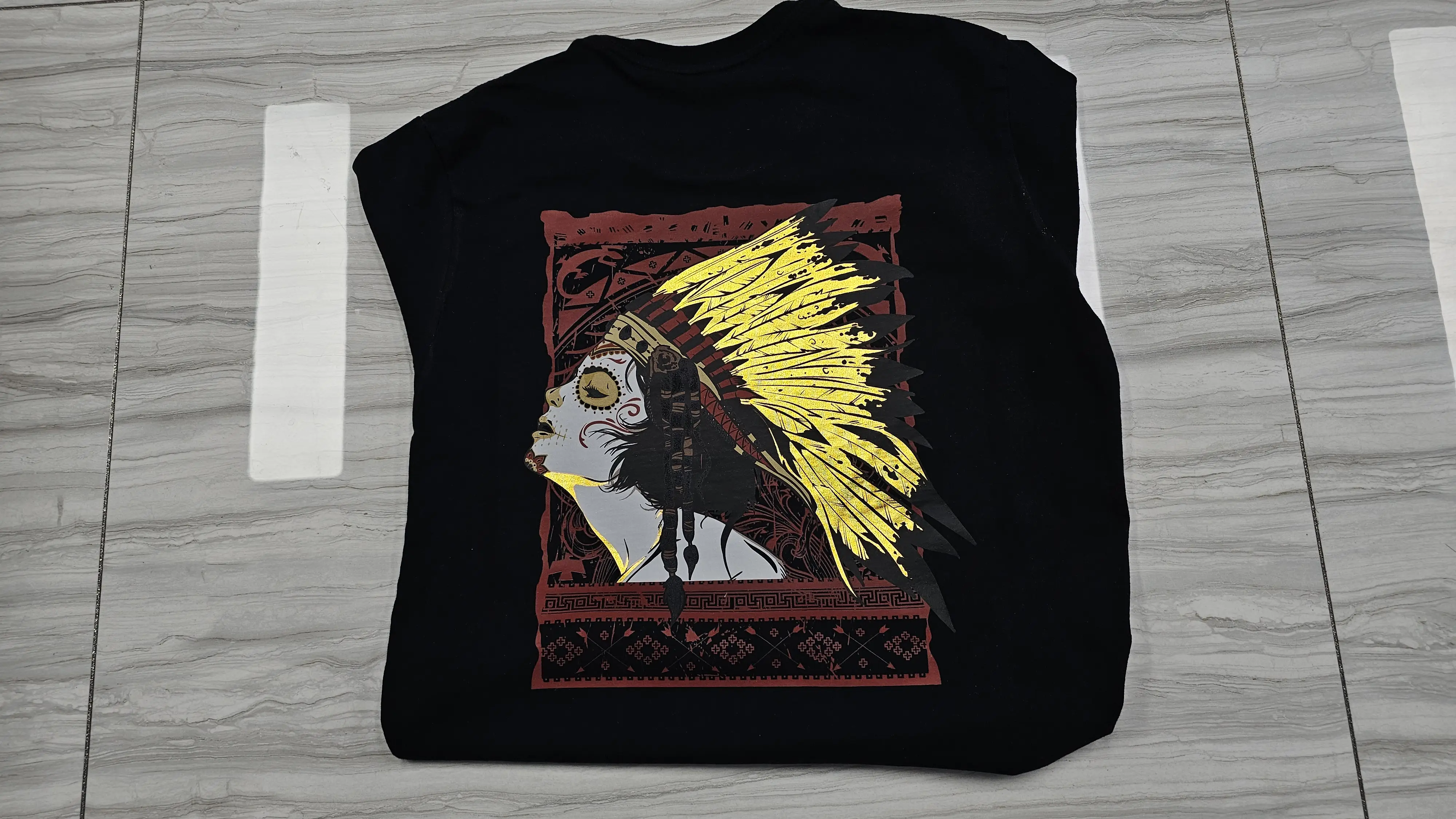 カスタム金箔プリントサンプルTシャツ