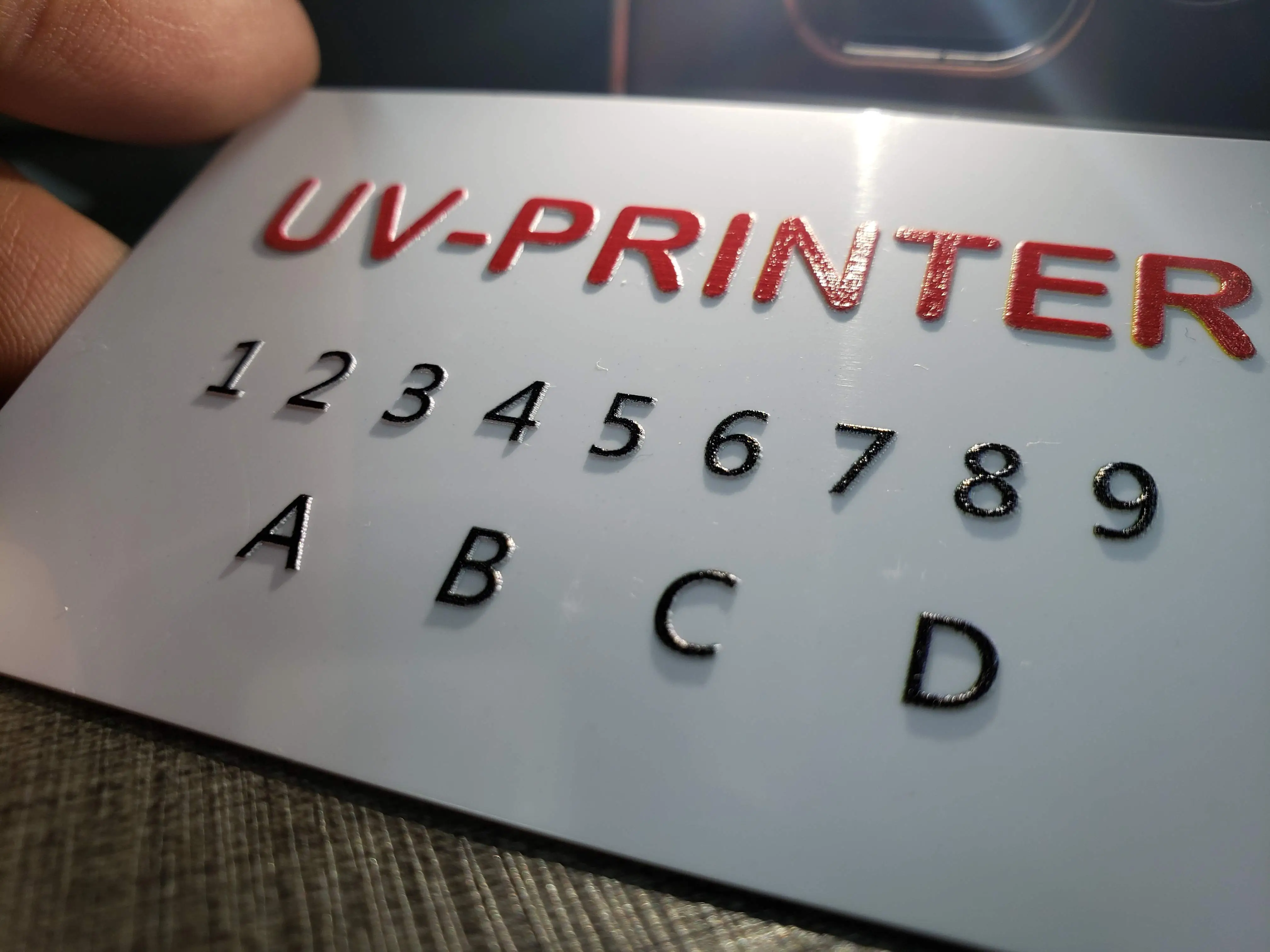 UV printed PVC business cards — custom full-color business card printing machine
