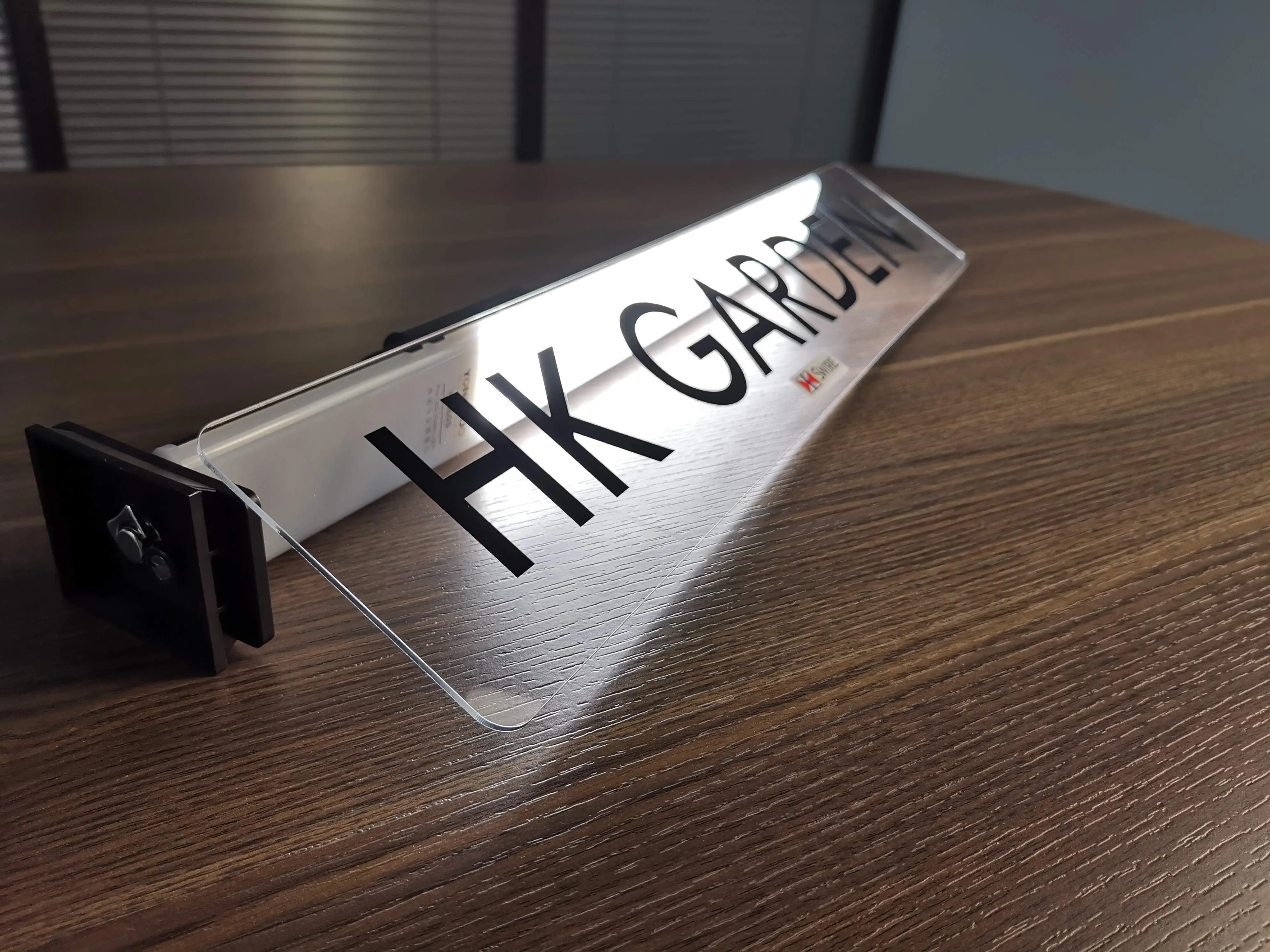 Custom UV printed acrylic license plate and signage