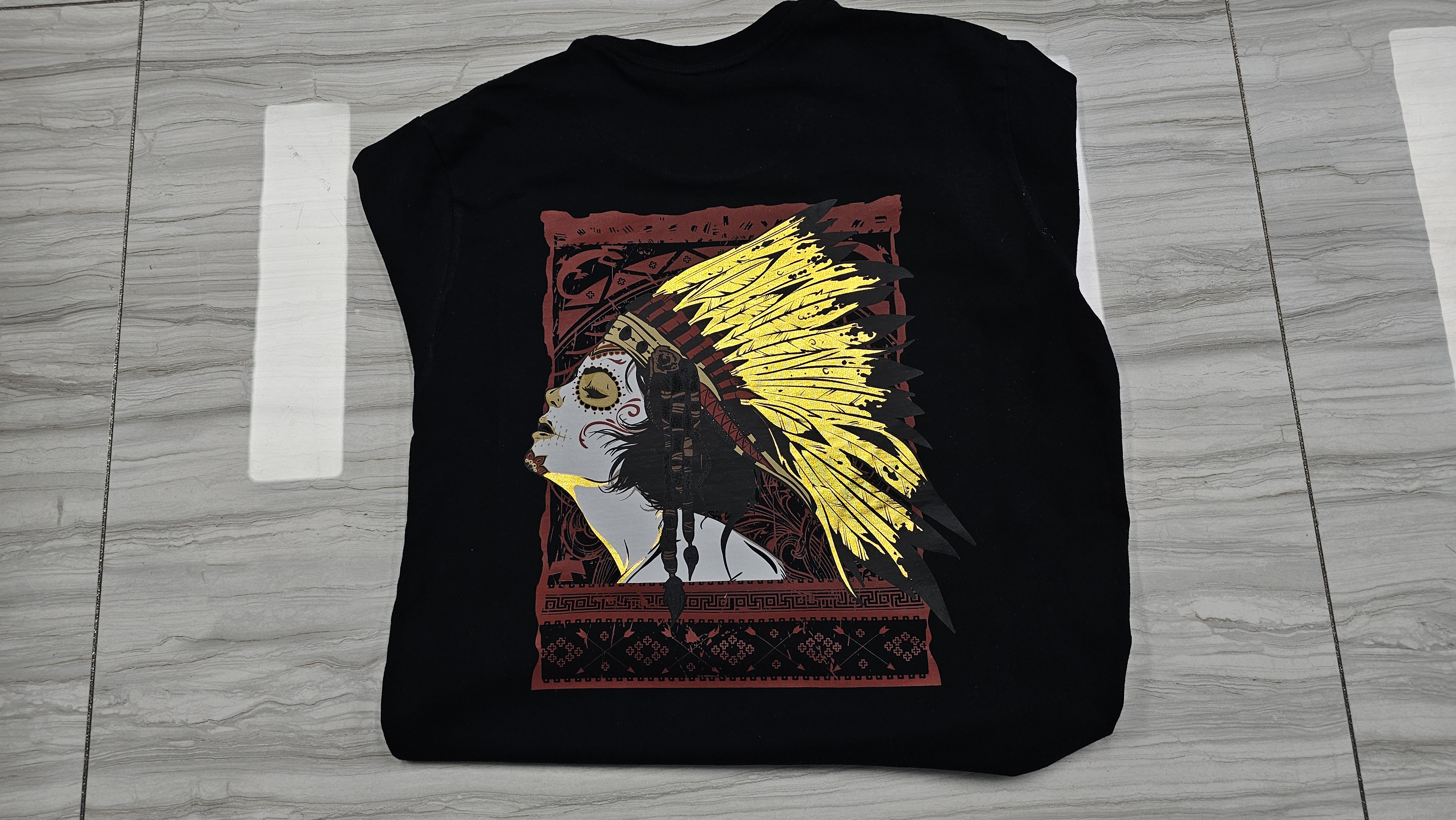 カスタム金箔プリントサンプルTシャツ